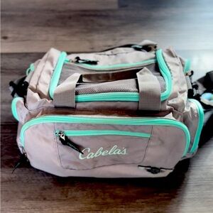 🎒 Cabela’s Gray and Mint Green Utility Bag 🎒